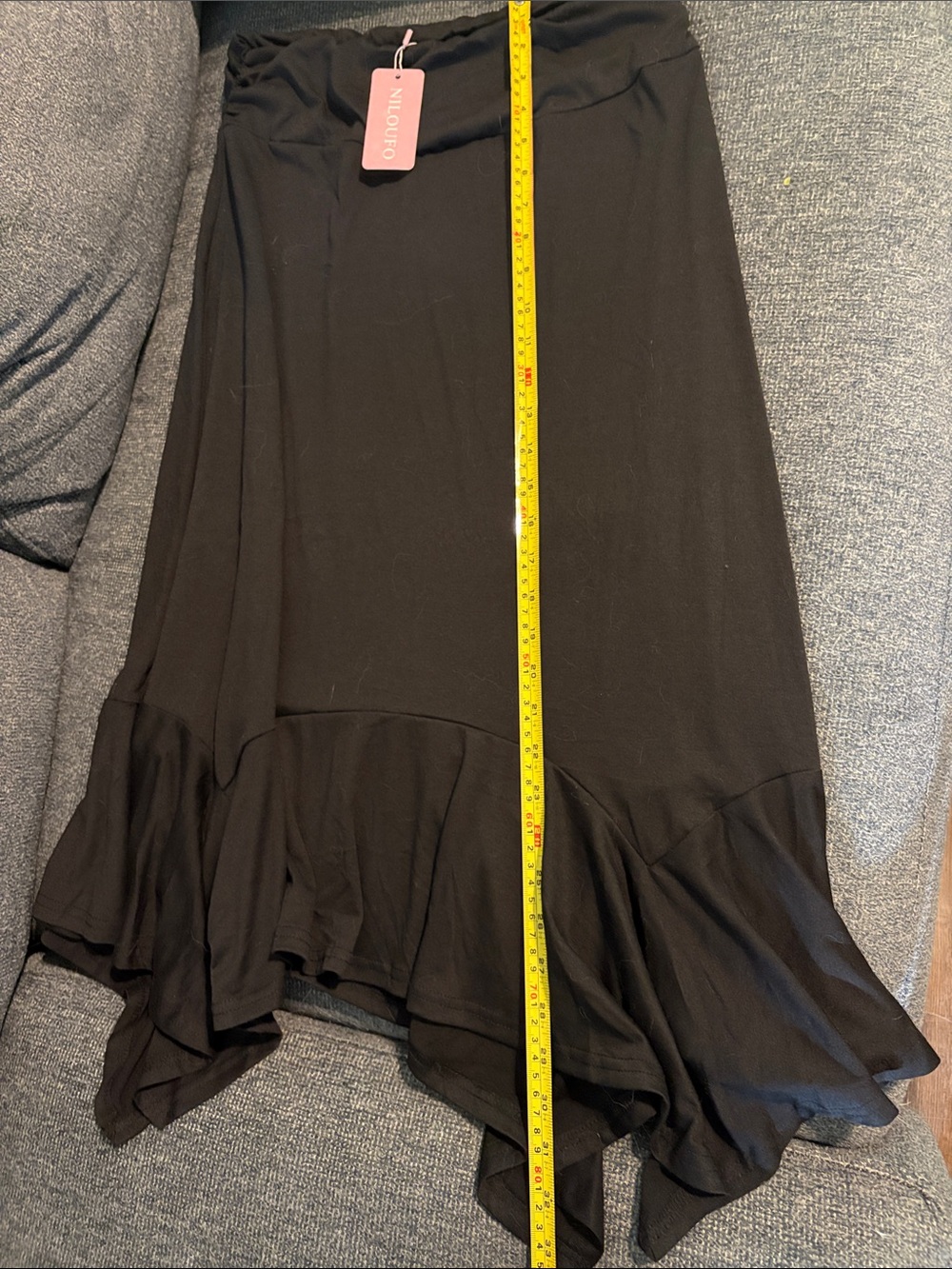 Women's Black A-Line Flared Hem Skirt